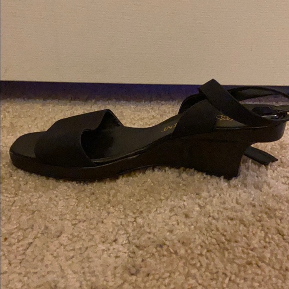 YSL wedge black heels